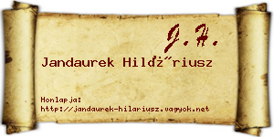Jandaurek Hiláriusz névjegykártya